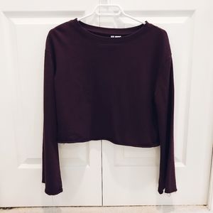❗3/$20 NWOT H&M Burgundy Cropped Sweatshirt